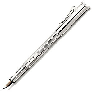 Graf von Faber-Castell, Füller, Classic, Platiniert, Palladium, Gravur, Mittel/Schräg