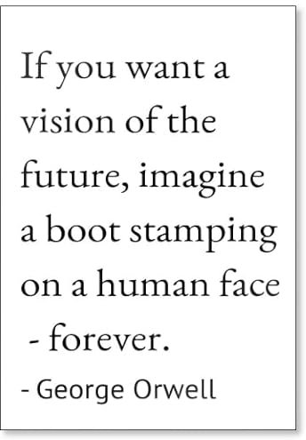 Kühlschrankmagnet, Aufschrift If you want a vision of the future, Weiß