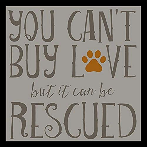 Buyartforless Poster Brandi Fitzgerald, 91 x 91 cm, mit Aufschrift You Can't Buy Love But it Can be Rescued, fertig zum Aufhängen, Grau