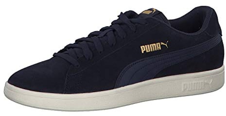 PUMA Unisex Puma Smash v2 Low-Top, Peacoat-Puma Team Gold-Whisper White, 36 EU