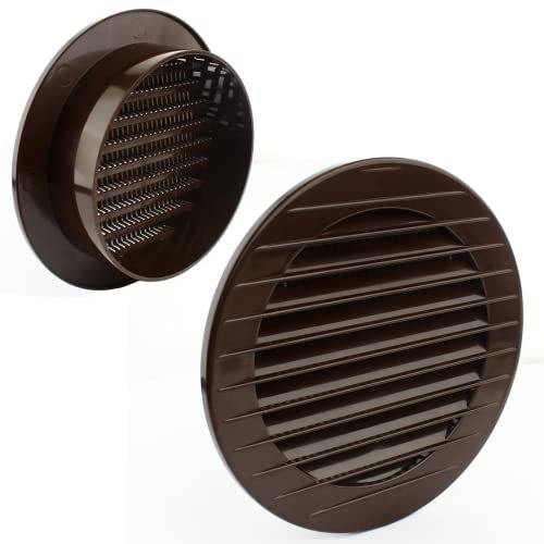 Lüftungsgitter rund Insektenschutz braun Ø 60 mm