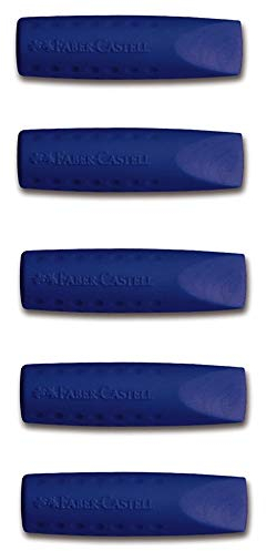 Faber-Castell Grip 2001 farbiger Radiergummi-Bleistiftaufsatz, 5 Stück in Blau