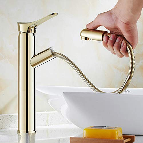 YHSGY Rubinetti per lavandini bagno Bagno Rubinetto Per Lavabo Estraibile Rubinetto Per Bagno Con Doccetta Con Doccetta Miscelatore Per Lavabo