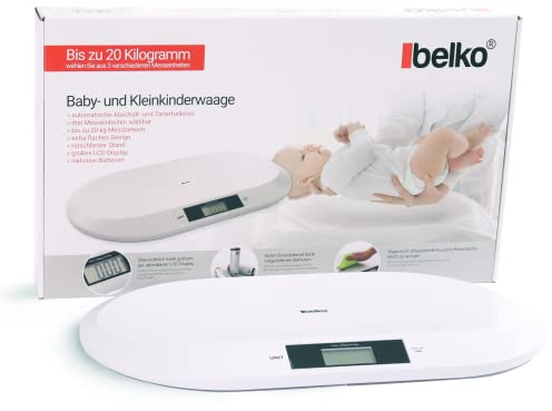Belko® Pèse-bébé Plat Numérique Jusqu'à 20 kg - Balance d'Allaitement et Pèse-animal