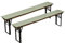 Sensalux Bierbankauflagen, 2er Set, Klettverschluss, Polster für Bierzeltgarnitur, Auflage Grau - Weiß 220cm x 25cm