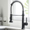 AIMADI Wasserhahn Küche Schwarz Küchenarmatur mit Brause 360° schwenkbar Mischbatterie Spiralfeder Armatur Spültischarmatur Spiralfederarmatur