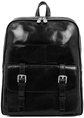 Time Resistance Herren Rucksack aus Leder - Handgefertigt in Italien - 100% Lederrucksack - Vintage Rucksack Damen und Herren