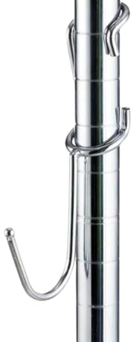Shelf Pole Hooks 5-Pack | J-Hook Chrome | Best Solution for Garage Shelving Storage Organization | Use with Metal or Wire ...