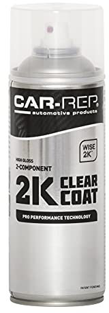 CAR-REP® 2K Poliuretanica Clear Coat con Tecnologia Wise 2K Trasparente Lucido per Auto, Alta Lucentezza, Facile Applicazione, Bomboletta Aerosol da 400 ml