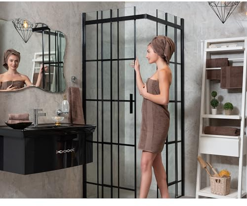 Brielle Handtuch-Set aus 100% Baumwolle - 4 Handtücher 50x100 cm, Baumwolle Sehr saugfähige Handtücher für das Badezimmer, Duschtuch in Hotel- & Spa-Qualität, Packung mit 4, Braun Farbe