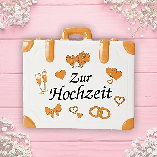 Sparbüchse Spardose Koffer Geschenk - Zur Hochzeit - Reisekoffer just Married Hochzeitsgeschenk Geldgeschenk Sparschwein