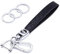 Wisdompro Schlüsselanhänger Auto, Schlüsselanhänger Leder mit 1 D-Ring, 1 Schraubendreher, 3 Schlüsselringe, Keychain für Männer/Frauen sind Geschenke für Familie, Freunde (Schwarz)