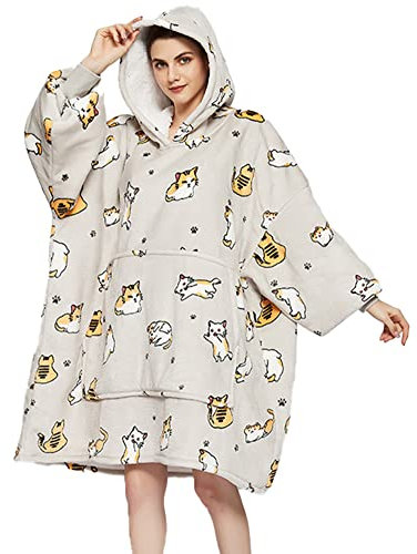Übergroße Hoodie Sweatshirt, Original Decke Sweatshirt, super weiche gemütliche warme komfortable Riesen-Hoodie, Geeignet Kapuzenpullover für Erwachsene, Männer, Frauen, Jugendliche