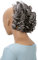 CAISHA Haarteil Haargummi Lena Hochsteckfrisuren Brautfrisuren Voluminös Gelockt Unordentlich Dutt Kunstfaser DM17cm Schokobraun Grau Gesträhnt G29L