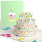 Lovepop® 3D Pop-Up Karte Geburtstag bunte Konfetti-Torte Geburtstagskarte Kuchen mit Streuseln birthday cake card | inkl. Umschlag & Versteckfach für Geld & Gutscheine