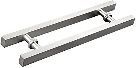 UQTE Gate Hardware Brushed Stainless Steel Square Tube Door Handle Suitable for Wooden Door/Glass Door/Barn Door/Push-Pull Door/Sliding Door/1200X900Mm