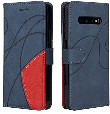CXTcase Handyhülle für Samsung Galaxy S10, Flip PU Leder Hülle Cover, Modisch Flip Case für Samsung Galaxy S10 Handytasche Schutzhülle, Blau