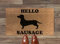 Artisan Kiss HELLO SAUSAGE Door Floor Mat Various Sizes Pvc Backing Gifts Presents Wedding Home (80 x 50 cm)