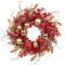 Weihnachtskranz Türkranz für Weihnachten - Rot Adventskranz mit Weihnachtskugeln und Fernzweige, Dekokranz Weihnachtsdeko Tischkranz, Ø 40CM