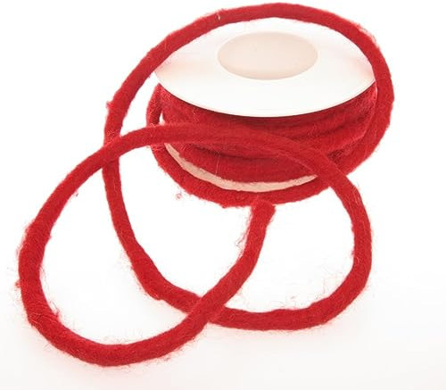 Wollkordel mit Sisalkern - Rot - ca. 5 mm Breite - 25 m Länge - 1106-5-25-707 (Rot)