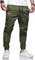 LIUPMWE Pantaloni da Lavoro Uomo Pantaloni Cotone Casual Jogging Pantaloni Sportivi Slim Fit con Tasche S-XXL，Verde，L