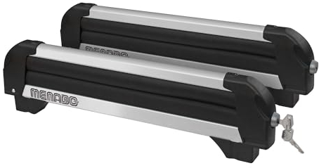 Menabo Lot de 2 porte-skis universels verrouillables Noir