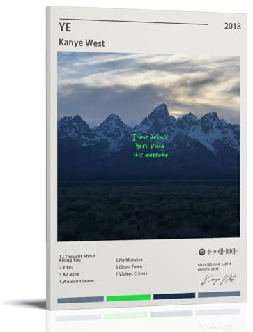 TANZEM Kanye West Poster YE Album Cover Poster Dekorative Malerei Leinwand Wandposter und Kunstdruck Modern Familie Schlafzimmer Dekor Poster 30 x 45 cm