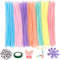 200 Stück Pfeifenreiniger Bunt zum Basteln, 7 Assorted Farbe pfeifenputzer zum basteln Multi-Color Chenilledraht mit Band und Googly Eyes für DIY Bastelzubehör Dekorationen (Bunt)