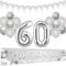 Cheereveal Diamant Hochzeit Dekoration, 60 Rubinhochzeit Hofbanner, Silber Nummer 60 Folienballons, Wimpel Flagge, Alles Gute zum 60. Hochzeitstag, Diamant Hochzeit Partybedarf Deko für Paar Eltern