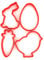 Just Cutters Easter Cookie Cutters Bunny Egg Chick Carrot | Set of 4 Plastic Cutters for Baking, Fondant, Clay, Pastry, Icing, Jewellery (8CM)