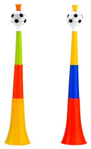 Niuhong 2 Pcs Hörner Vuvuzela Fußball Horn Plastik Sehr Lautes Tröte Fussball Fanfare Cheerleading Trompete Spielen Fans Krachmacher Horn Jubelnde Horn Requisiten Sport Feiern Zubehör (A)