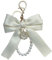 GVCXCSGE Fiocco Rosa Catena di Perle Portachiavi Nastro Fiocco Portachiavi Portachiavi Carino Portachiavi per Auto Portachiavi Ciondoli per Borse Portafogli Ciondoli (off-White)
