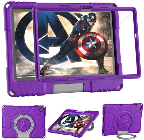 Patamiyar Kinder Hülle für Samsung Galaxy Tab A9 Plus 11 Zoll 2023 Mit Displayschutzfolie, Stoßfest Hülle Mit Griff Ständer für Samsung Tablet (SM-X210/X216/X218) - Lila