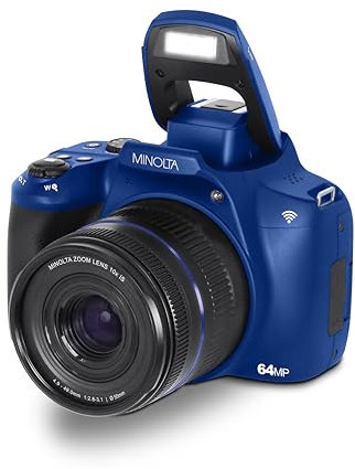 Minolta Appareil photo numérique 64 mégapixels autofocus avec zoom optique 10x, vidéo 4K Ultra HD et prise de vue macro