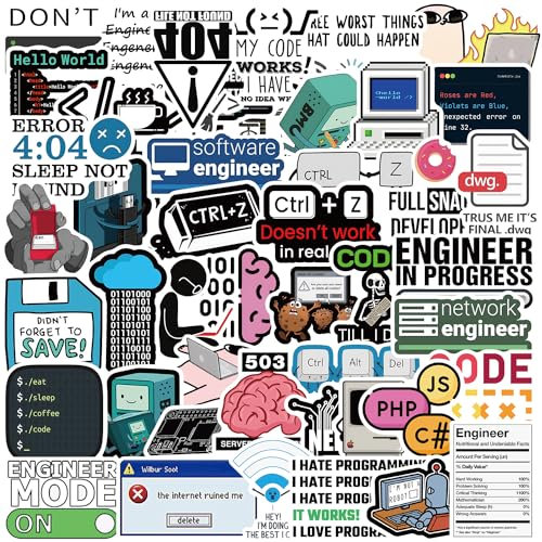 AUCEKO 50PCS Multicolor Vinyl Stickers, Mixed (Cartoon) Style, For Plastic, Metal, Glass, Vinyl Surfaces, Sticker Pack