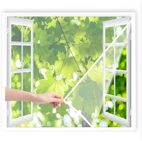 Zanzariere Per Finestre Universali più Adesivi Resistenti, Zanzariera Adesiva 105x170cm Bianco, Zanzariere Su Misura