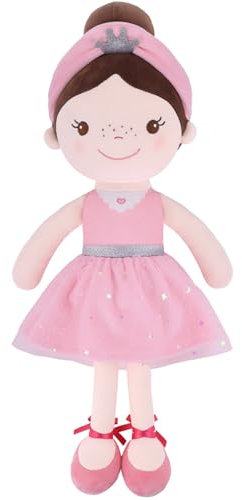 GAGAKU Weiche Stoffpuppe 40cm Schutzengel Puppen, Taufgeschenk für Baby Mädchen Kuscheltier Glücksbringer für Kinder im Alter von 3-5 Jahren - Ballerina-Mädchen