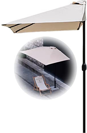 Sombrilla de jardín de pared rectangular para patio al aire libre, 2 x 1 m, hueso de acero con manivela, fácil de usar