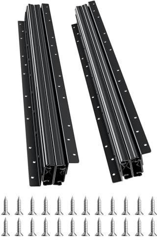 VEVOR Schubladenschienen Bodenhalterung, 60 cm, Vollauszug mit Kugellager unter Treppenschrankschienen, 117 kg Tragkraft, Unterschienen für Treppenschrankgleiter, zum Selbstaustausch, schwarz