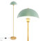 RELAX4LIFE Lampadaire sur Pied Salon avec Abat-jour Vert en Métal, Lampe sur Pieds avec Interrupteur au Pied, Lampadaire Design Doré avec Douille E27, pour Salon, Chambre, Bureau