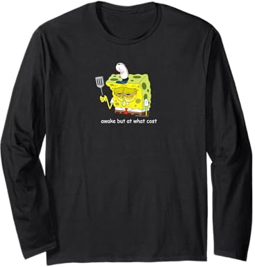 Spongebob Squarepants Awake But At What Cost Meme Cartoon Langarmshirt