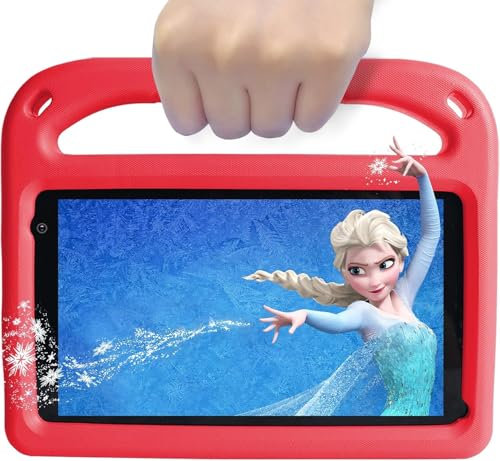 SUAAT 2025 Tablet para Niños 7 Pulgadas Android Tableta con 32GB ROM (TF 1TB), WiFi, Bluetooth, Pantalla IPS HD, Doble Cámara, Control Parental, Tablet Infantil con Funda EVA (Rojo)