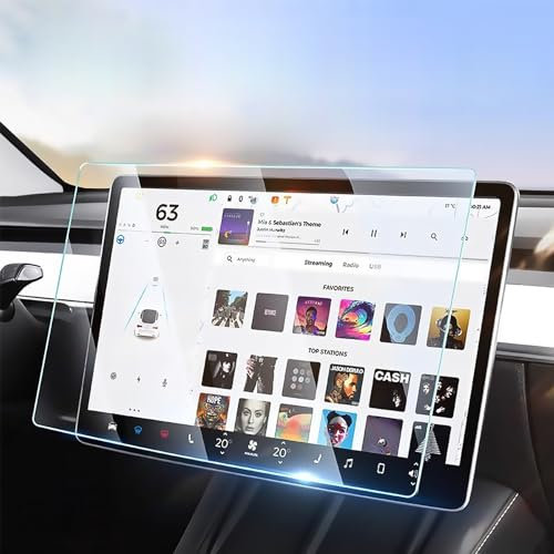 TTCR-II Compatible avec Film de Protection d'écran Tesla Model Y 2020-2024 Model 3 2017-2023, 9H Protecteur d'écran de Télévision 15 Verre Trempé Anti-trace de doigt Teals Accessoires (1PC)