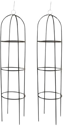 3 PAGEN® Rankhilfe Garten Obelisk 2er-Set – Rankgitter vielseitig einsetzbar für Rosen, Efeu oder Tomaten – die Ranksäule ist robust und wetterbeständig – einfache Montage - Maße: 190 x40 cm, Stahl