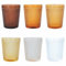 Villa d'Este Home Tivoli 1996 6er Set Wassergläser 300ml aus Glas, Oberfläche in Diamantoptik, Honey Chocolate