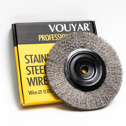 8 Inch Stainless Steel Wire Wheel for Bench Grinder with 1/2-Inch and 5/8-Inch Arbor, 012 Stainless Steel Wire