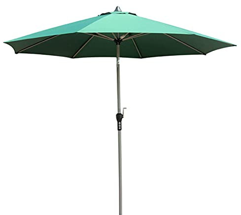 Parasol Green Patio Paraguas con 8 Costillas de Acero, Piscina de Patio de Playa al Aire Libre, protección UV de 9 pies para Acampar para Acampar Solar, Resistente al Clima