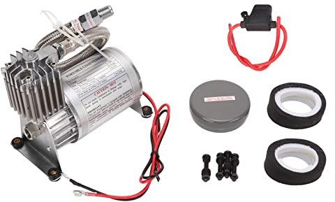 Yosoo Health Gear Tragbarer Luftkompressor, 150 PSI Hochleistungs-Luftkompressor Universeller Metall-Zugluftkompressor für 12V Fahrzeuge Boot LKW Auto Zugluftpfeifen Fahrwerke