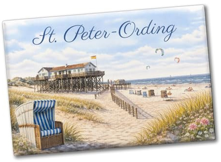 St. Peter-Ording Souvenir Souvenir Magnet Strandkorb Souvenir Magnet mit lustigem Strandkorb-Spruch