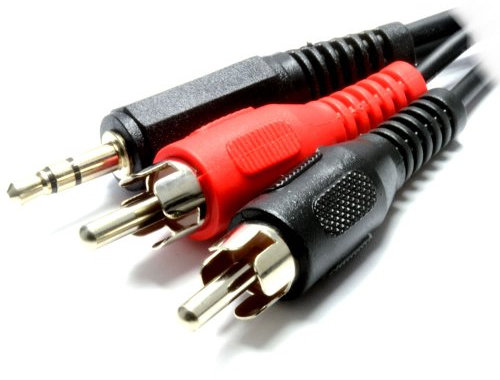 3,5 mm Stéréo Jack Vers 2 RCA Cinch Fiches l'audio câble Cordon Nickelé 5 m [5 mètre/5m]